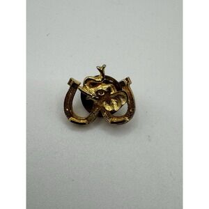 Vintage Gulf Oil Republican Party Horseshoes Elephant Head Political Pin